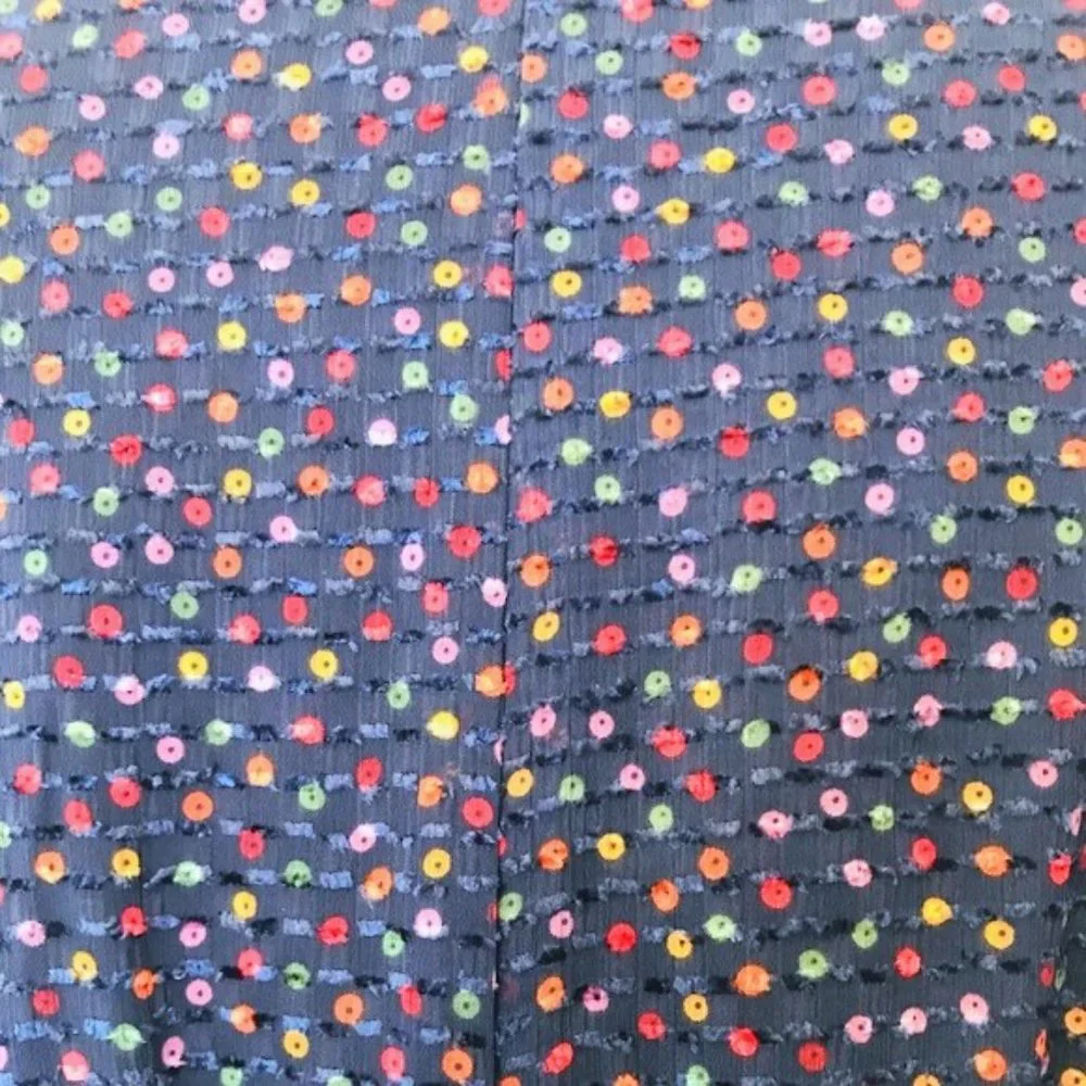 MADEWELL SUGAR DOT BLUE RED YELLOW V-NECK FLUTTER SLEEVE MINI DRESS 0 NWT
